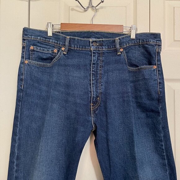 Levi's Men's Dark Wash Factory Faded 505 Straight Leg Fit Jeans Size 40 30 - Picture 3 of 9